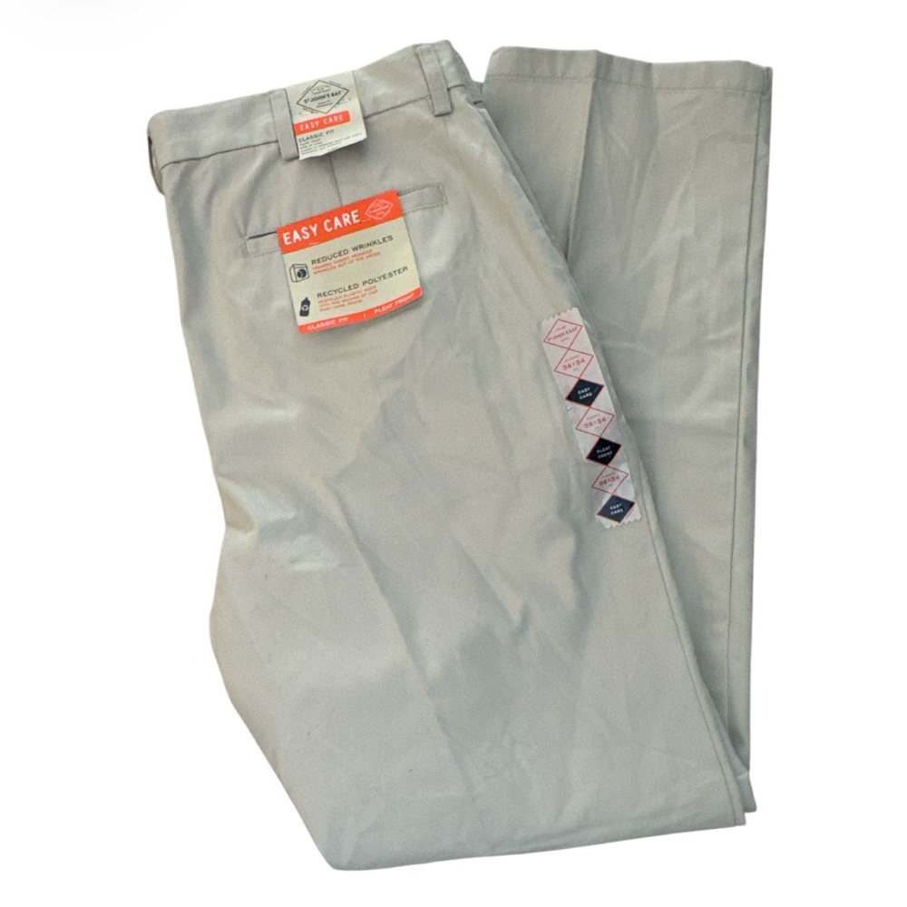 St. John's Bay Light Chino Pleat Front Khaki Tan Pants - Size 36 x 34